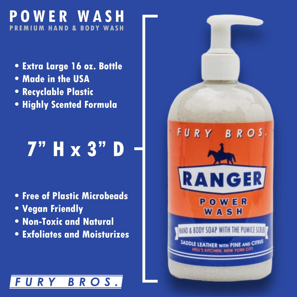 FURY BROS. Premium Power Wash – Ranger: Saddle Leather, Pine & Citrus | 16 oz