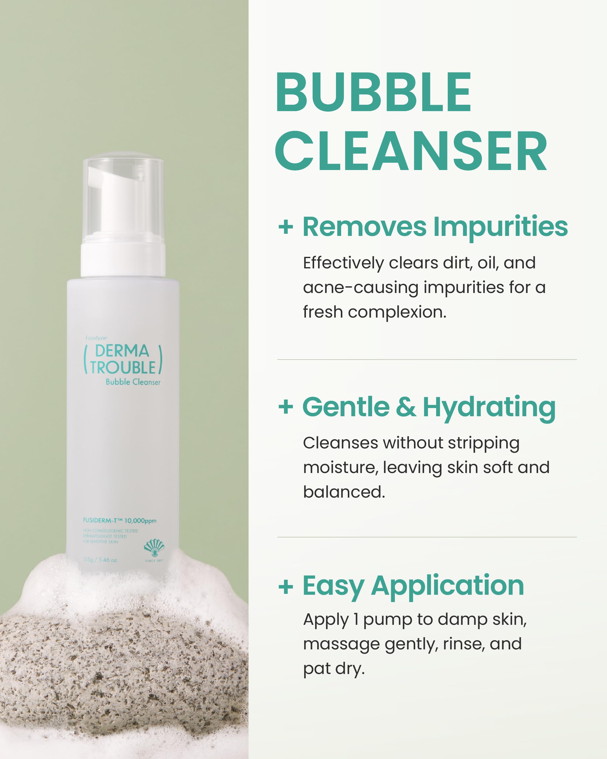 FUSIDYNE Derma Trouble Balancing AC 3 Step Kit – Soothing, Sebum-Control for Blemish-Prone Skin