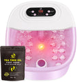 FutureCare Foot Spa Bath Massager with Heat, Bubbles & Jets – Lavender Soak Included, Pink