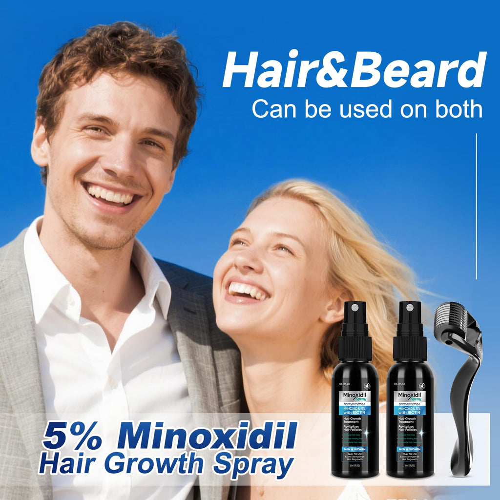FUZYAT 5% Minoxidil Hair Growth Spray for Men & Women – Biotin, 60ml