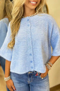 Pastel Fuzzy Knit Boxy Cardigan Women UK