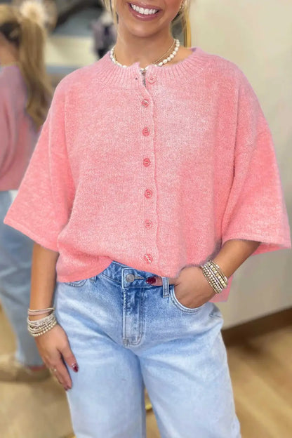 Pastel Fuzzy Knit Boxy Cardigan Women UK