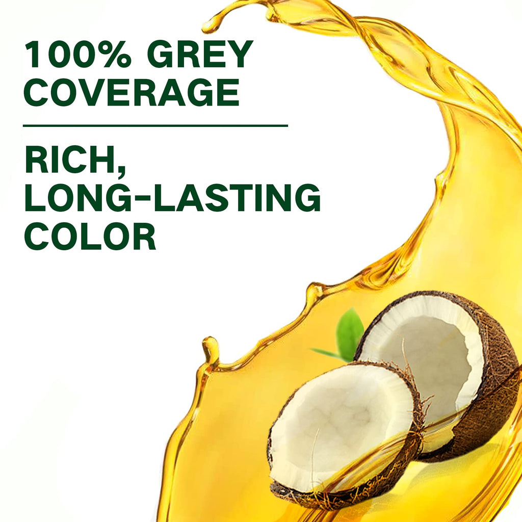 Fvquhvo Dark Brown Hair Dye Shampoo – 3-in-1 Coconut Color, Gray Coverage, 16.9 oz