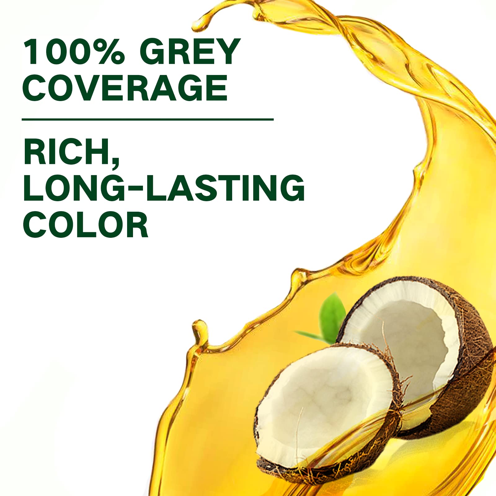 Fvquhvo Dark Brown Hair Dye Shampoo – 3-in-1 Coconut Color, Gray Coverage, 16.9 oz