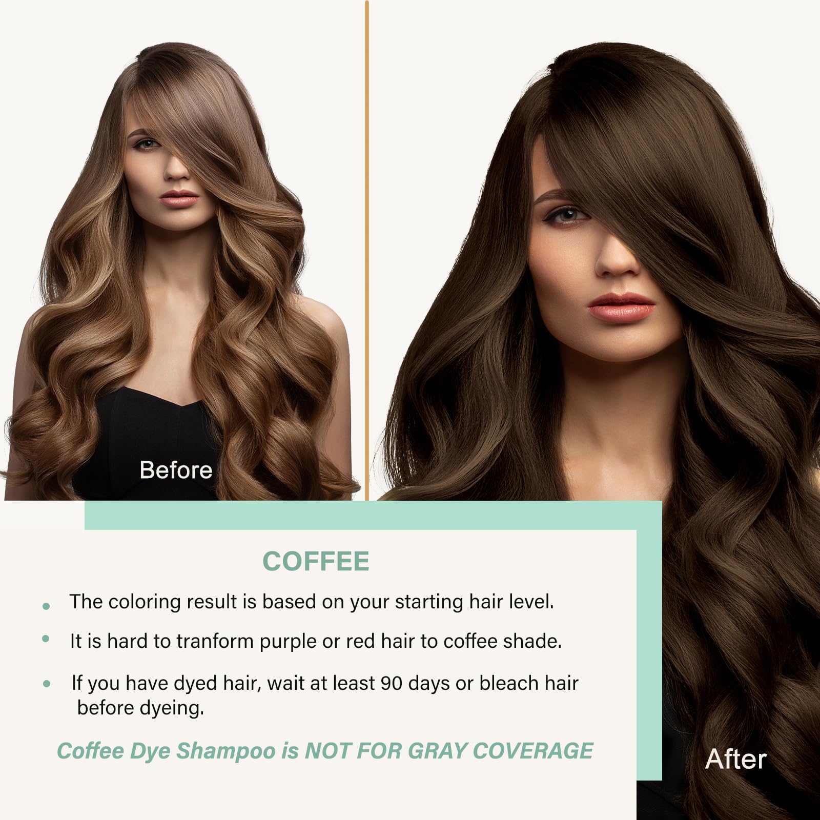 Fvquhvo Brown Hair Dye Shampoo — Covers Grays in Minutes, 3-in-1 Color, Shampoo & Conditioner