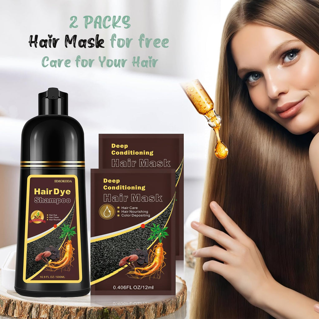 Fvquhvo Cherry Brown Hair Dye Shampoo 3-in-1 – Color, Cleanse & Condition in Minutes