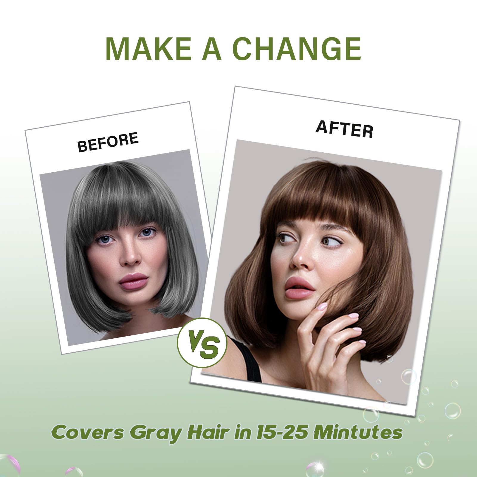 Fvquhvo Dark Brown Hair Dye Shampoo – 3-in-1 Coconut Color, Gray Coverage, 16.9 oz