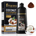 Fvquhvo Dark Brown Hair Dye Shampoo – 3-in-1 Coconut Color, Gray Coverage, 16.9 oz