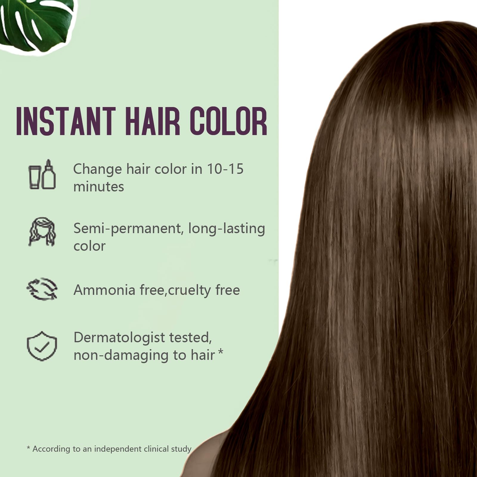Fvquhvo Dark Brown Hair Dye Shampoo – 3-in-1 Coconut Color, Gray Coverage, 16.9 oz