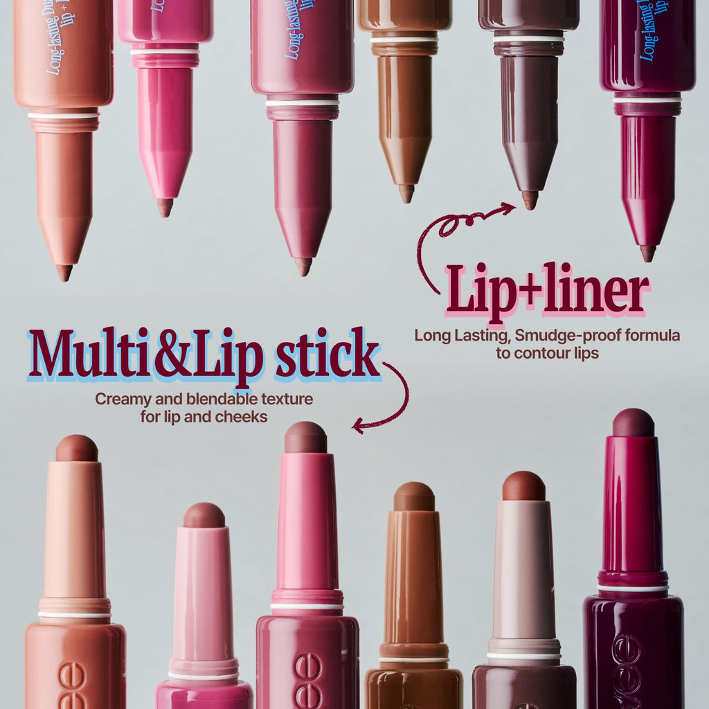 Fwee Spill Tea Long-Lasting Dual-Color Lip Liner | All-in-One Satin Finish Lip & Cheek Stick