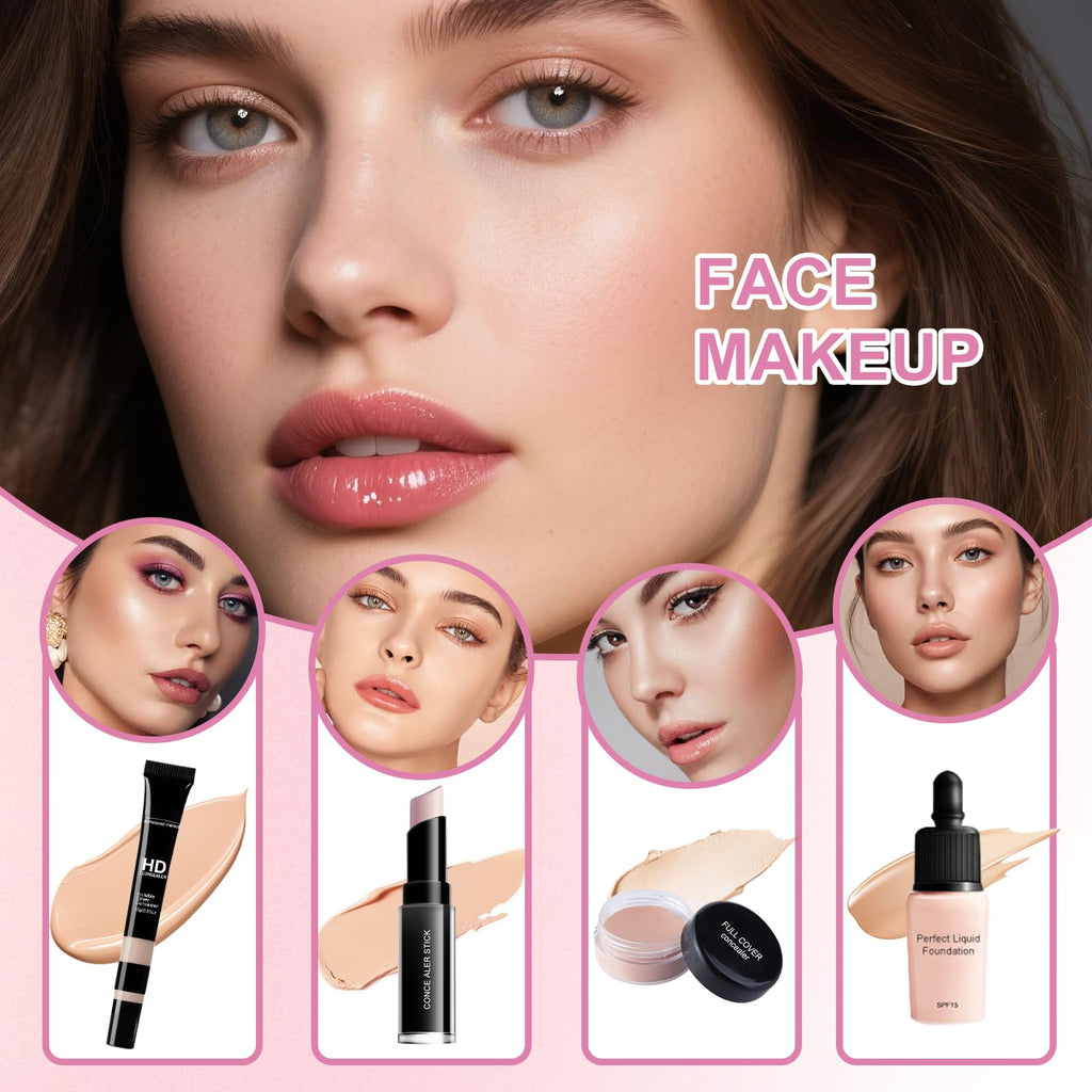 Fynqwor Valentines Day Makeup Set – All-in-One Kit for Women & Teens
