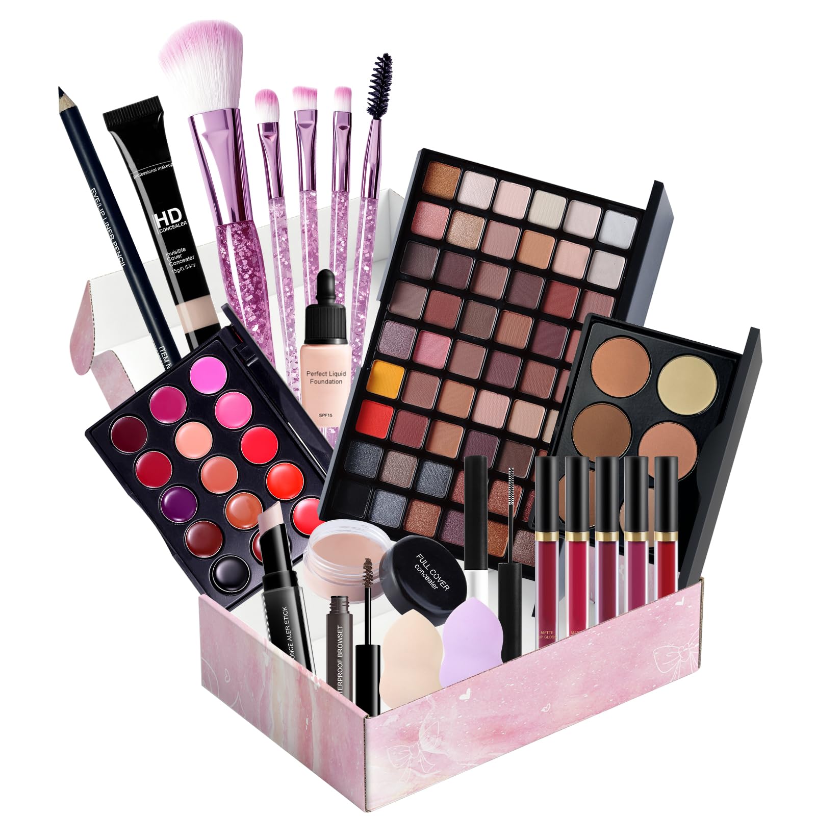 Fynqwor Valentines Day Makeup Set – All-in-One Kit for Women & Teens