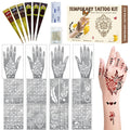 Gabizafia 136 PCS Temporary Tattoo Stencil Kit – 6-Color Ink Set for DIY Mehndi Body Art