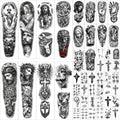 Gabizafia 48 PCS Large Christian Temporary Tattoos – Realistic Jesus Cross & Bible Symbols (Waterproof)