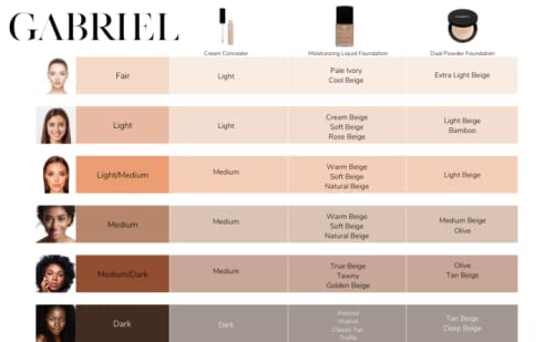 Gabriel Cosmetics Liquid Foundation – Organic Formula, 1 fl oz, Cream Beige