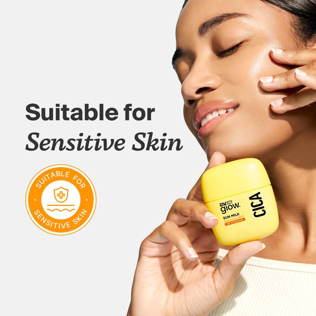 GANGNAM GLOW CICA SUN MILK SPF 50 — Dewy, Invisible Sunscreen with Cica & Niacinamide