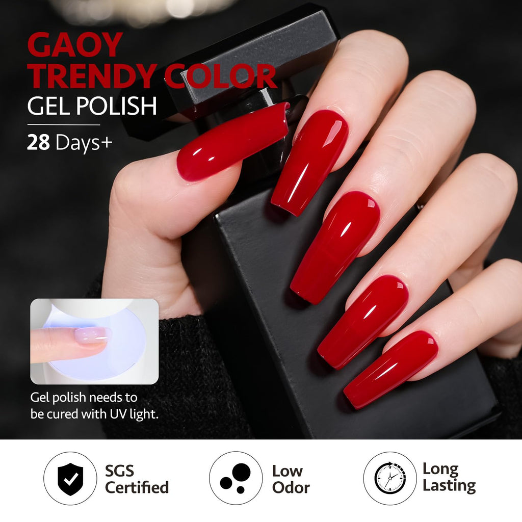 GAOY 42 Pcs Gel Nail Polish Kit with Neon Colors & Top Coats – DIY Manicure at Home