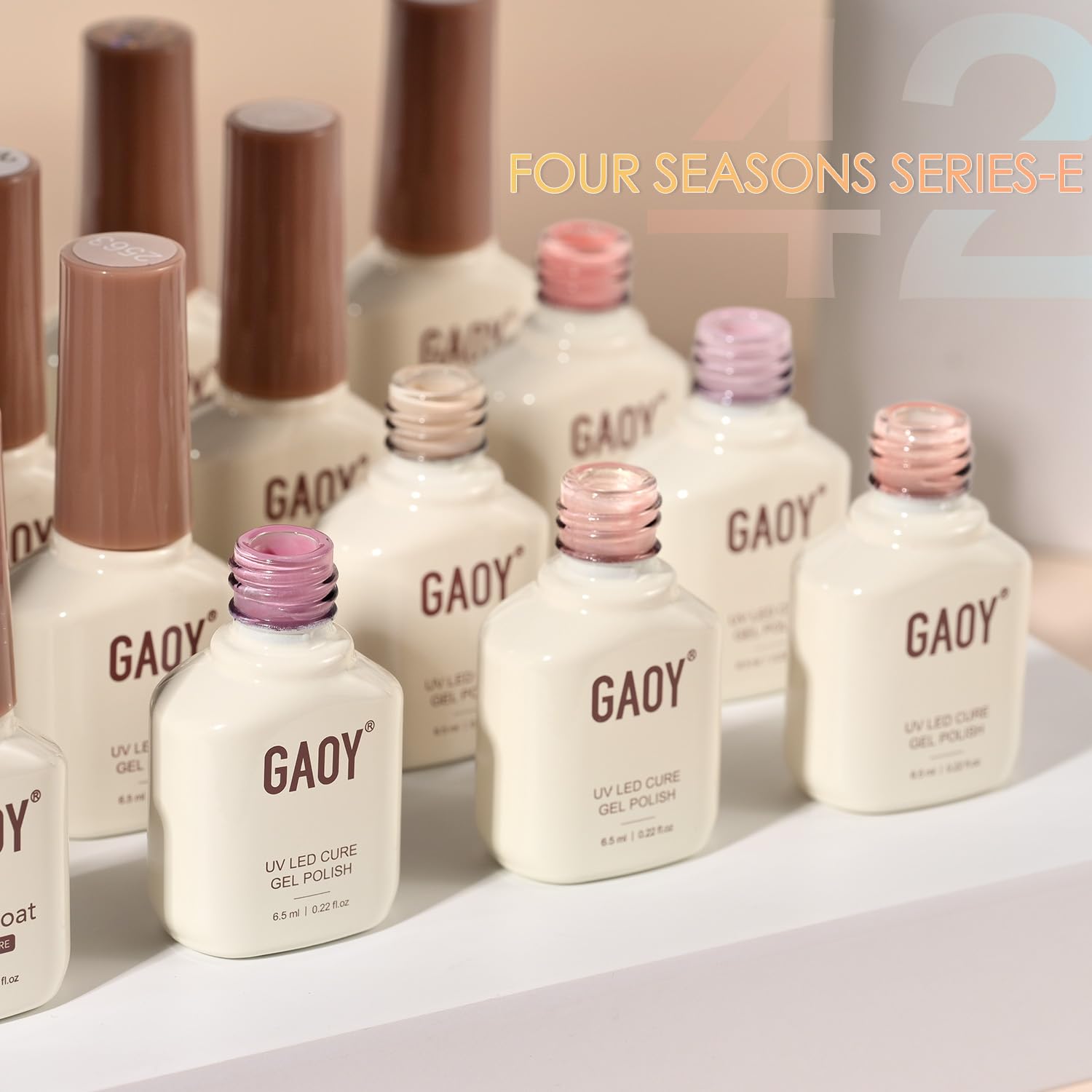 GAOY 42 Pcs Gel Nail Polish Kit – 39 Colors Plus Glossy & Matte Top Coats + Base Coat