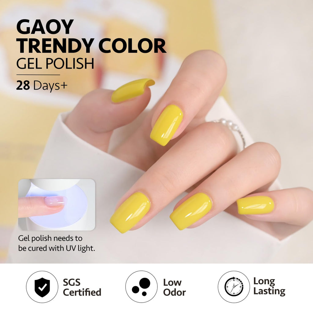 GAOY 23-Pcs Gel Nail Polish Kit – Pastel Macaron Colors with Glossy & Matte Top Coats, Base Coat, DIY Gel Nails