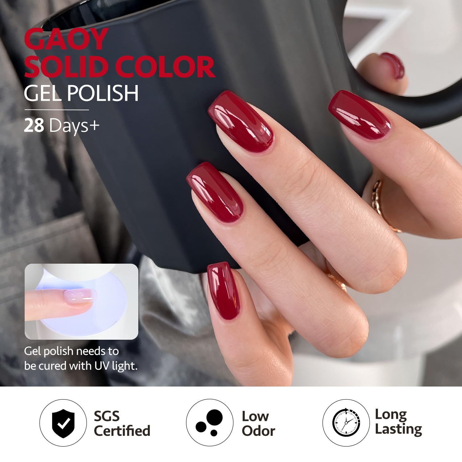 GAOY Berry Collection Gel Nail Polish Kit — 6-Color Gel Set for Home Manicure