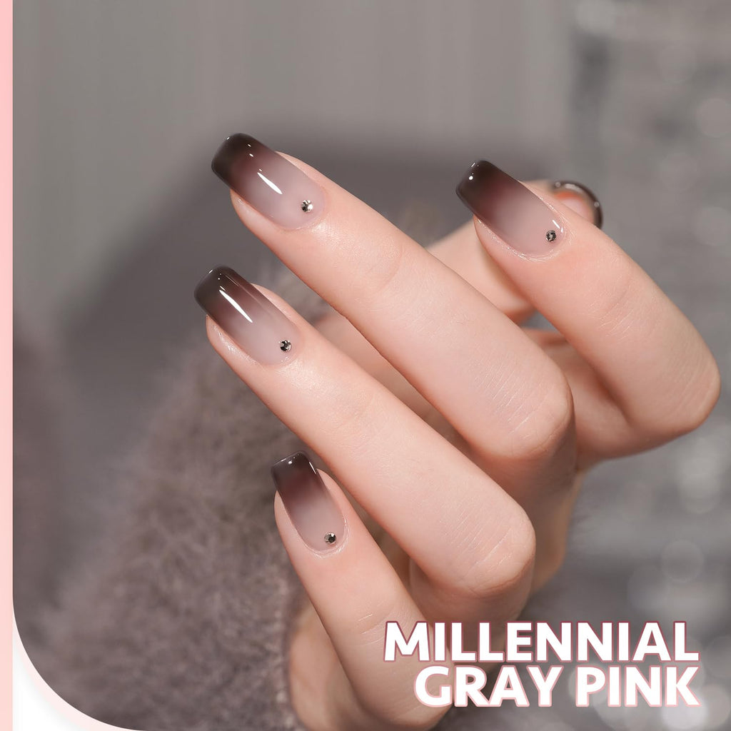 GAOY Jelly Gel Nail Polish Kit – 6 Colors Gray Pink Nude Milky Black White for DIY Manicure and Salon-Quality Gel Nails