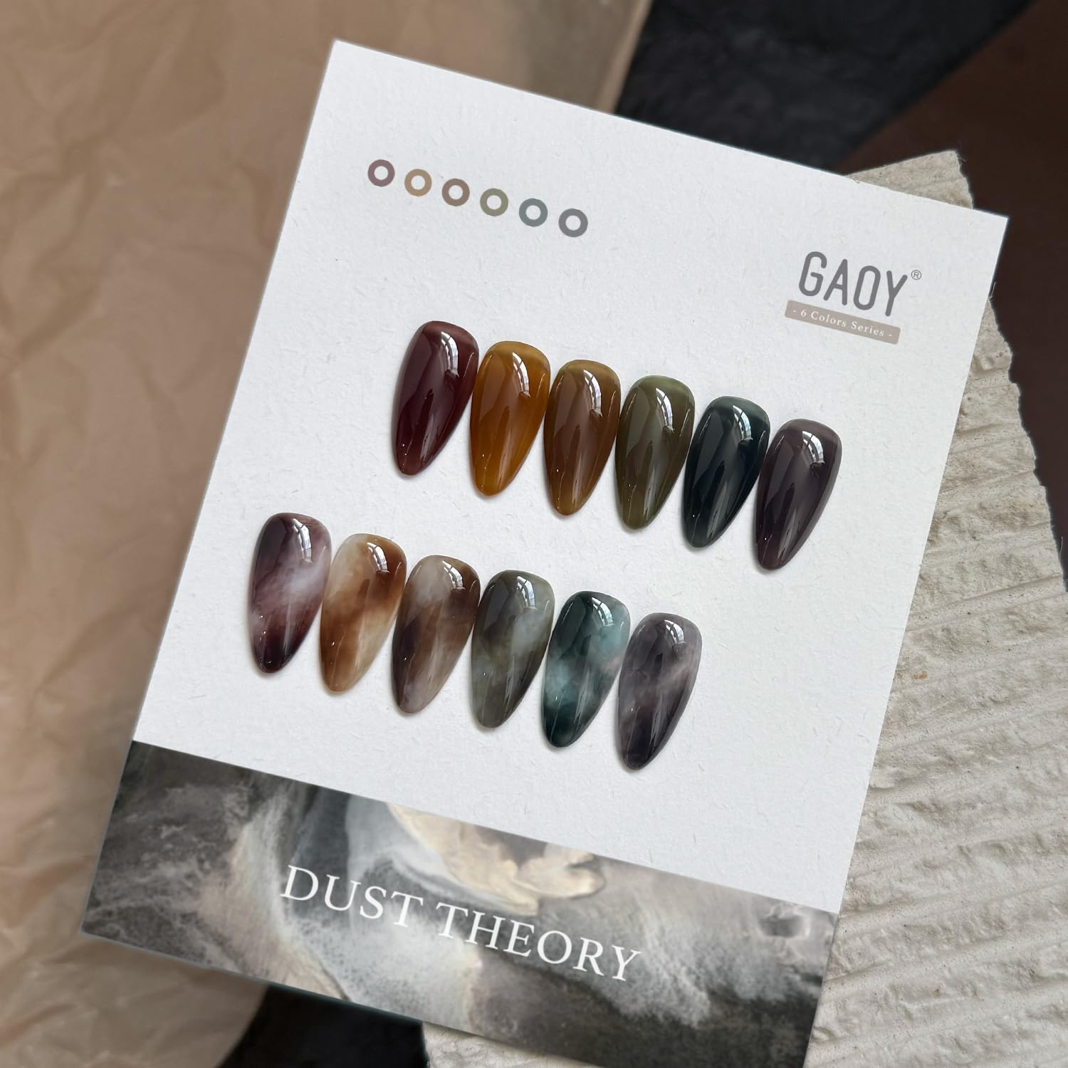 GAOY Dark Gel Nail Polish Set – 6 Milky Jelly Colors (Brown, Green, Black) for Salon or Home Manicures