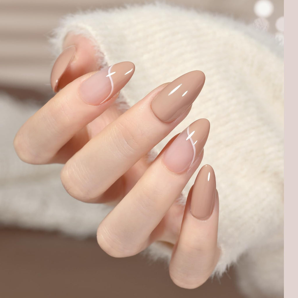 GAOY Gray Gel Nail Polish Set - 6 Nude Brown Beige Colors, UV Light Cure