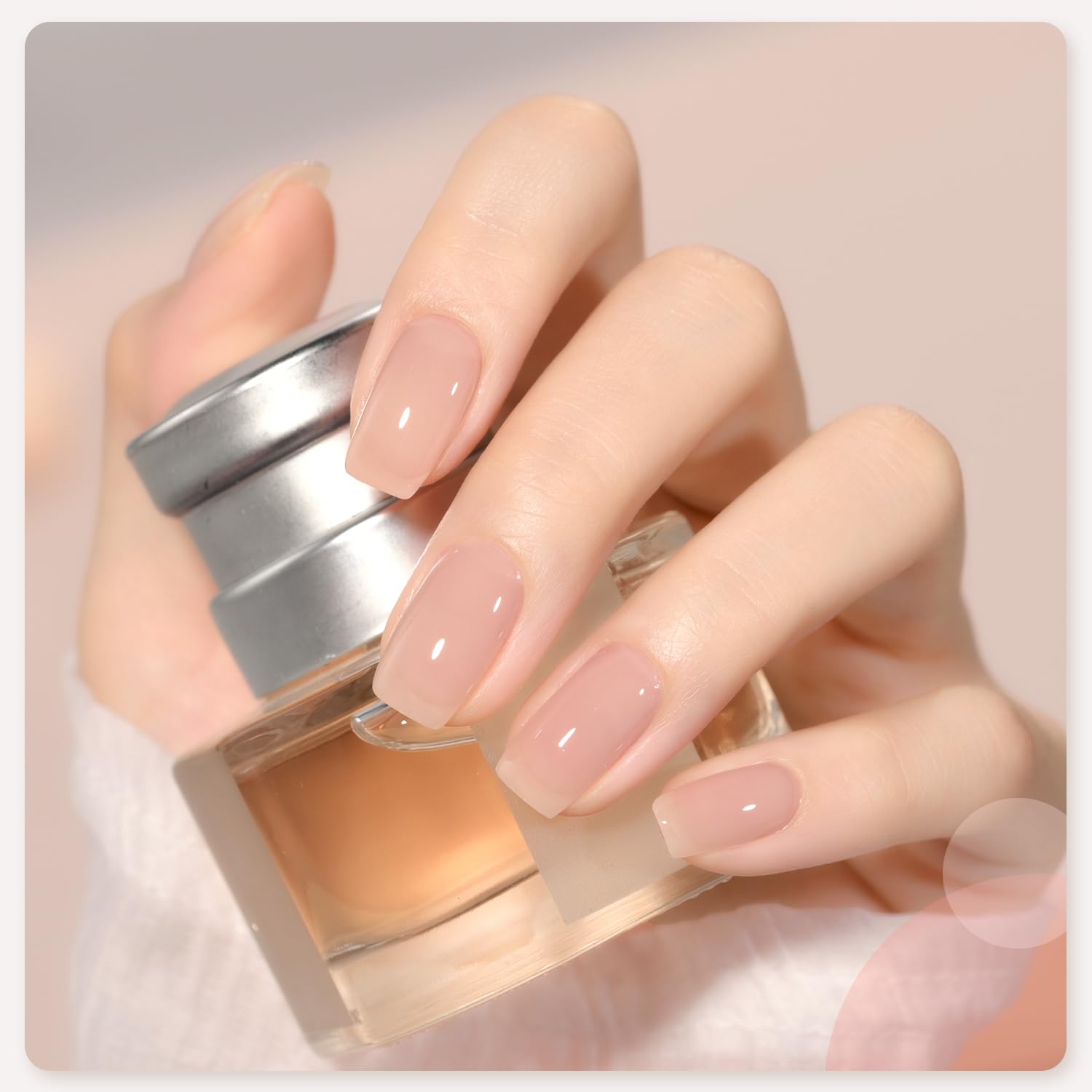 GAOY Milky Pink Jelly Nude Gel Nail Polish Set — 6 Sheer Colors, UV-Cure