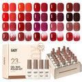 GAOY 23-Pcs Gel Nail Polish Kit – Red Glitter Colors with Glossy & Matte Top Coats