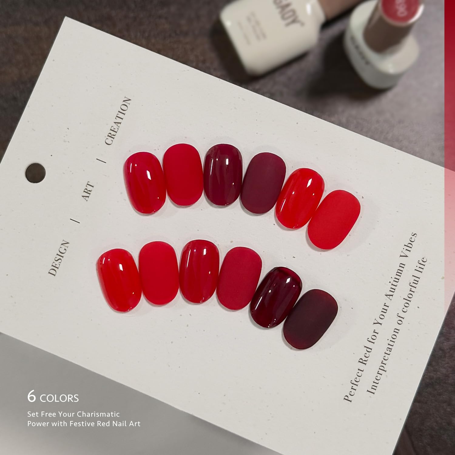 GAOY Festive Red Gel Nail Polish — 6-Color Red Gel Set for DIY Manicure at Home & Salon