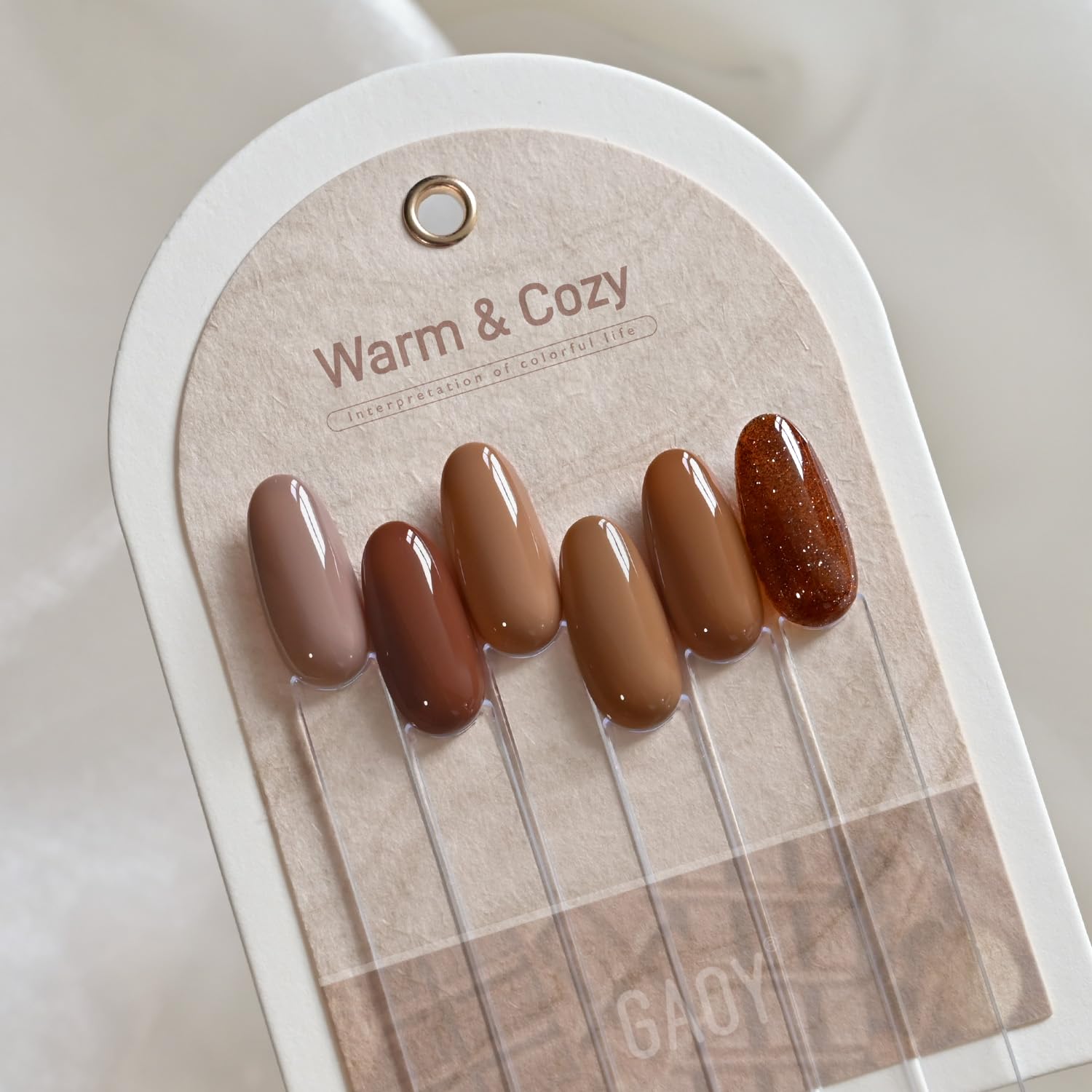 GAOY Hazelnut Chocolate Gel Nail Polish – 6 Brown Colors Set for DIY Manicure