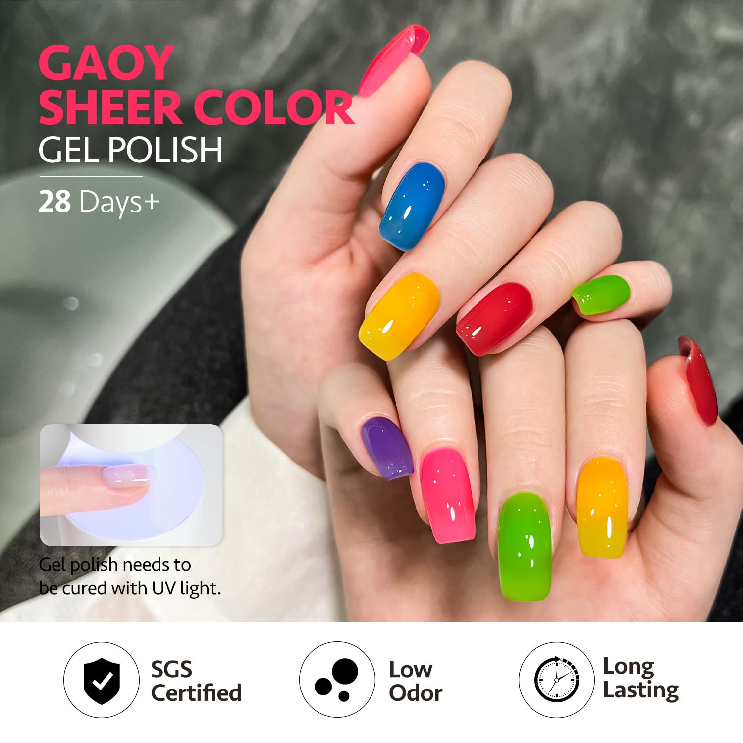GAOY Jelly Gel Nail Polish Kit — 6 Buildable Colors for DIY Manicures