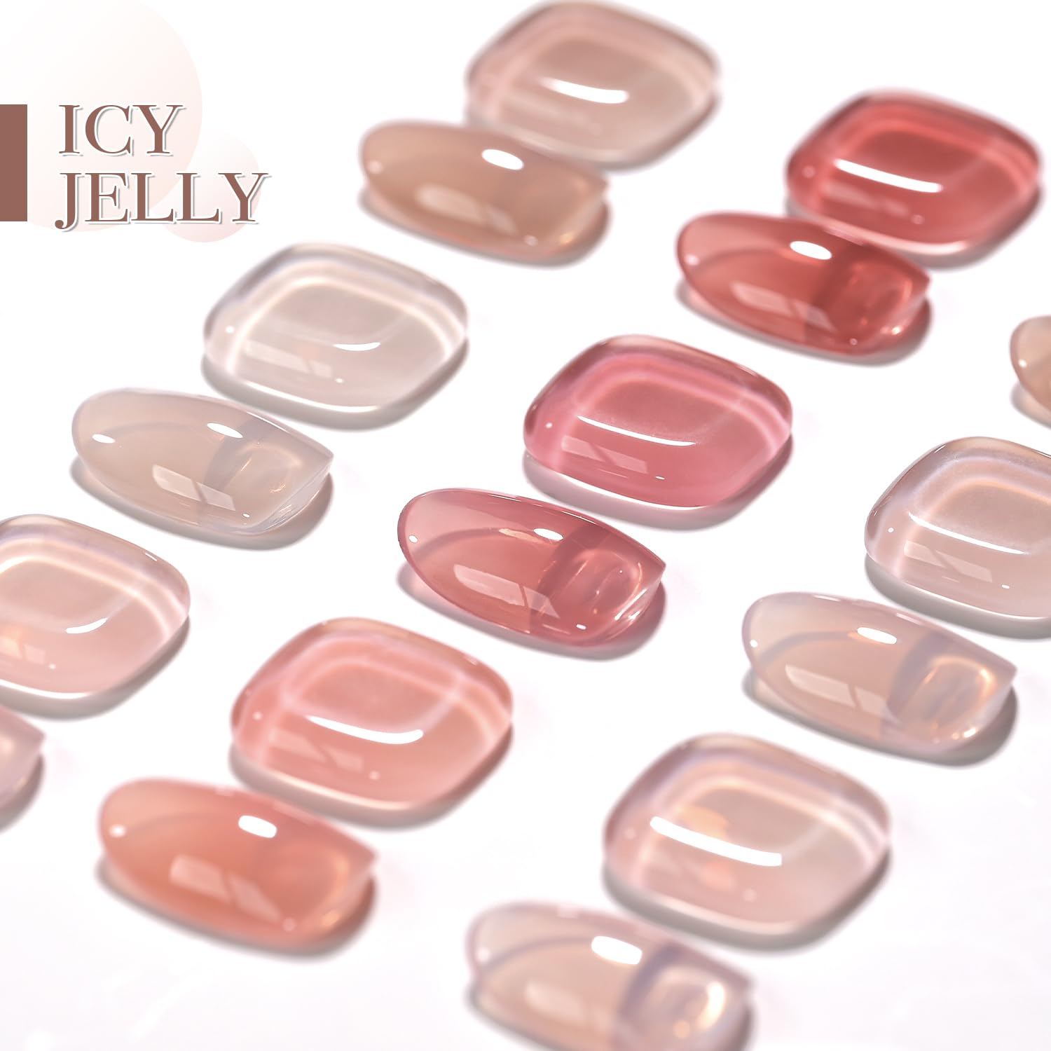 GAOY Jelly Nude Gel Nail Polish Set – 6 Sheer Colors, UV Cure, Soak-Off