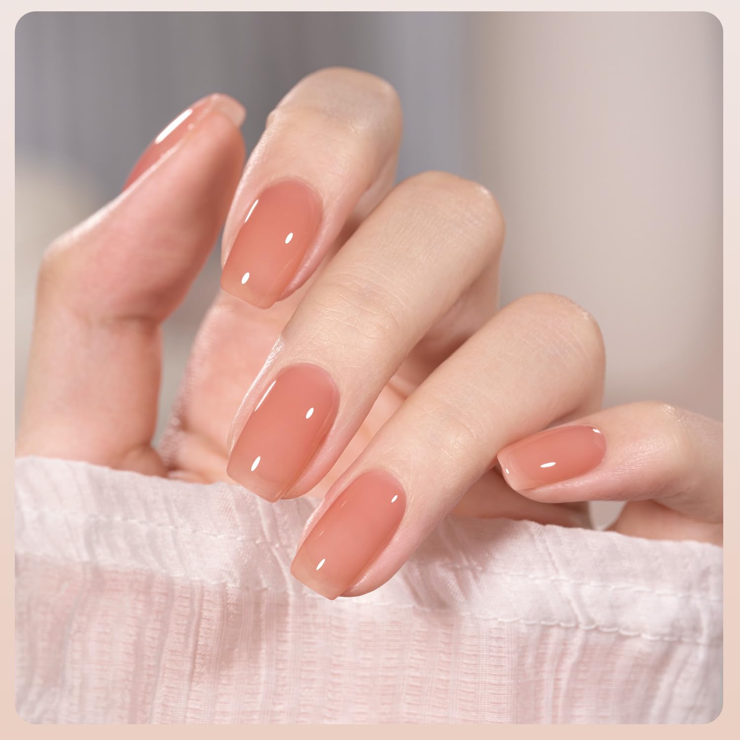 GAOY Milky Jelly Nude Gel Nail Polish Set – 6 Sheer Colors, UV Cure, Soak-Off Gel Kit