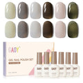 GAOY Milky Gel Nail Polish: 6 Creamy Nude, Gray & Green Shades for Home Manicures
