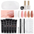 GAOY Poly Gel Nail Kit with UV Light Starter — 6 Colors, All-in-One DIY Builder Gel Set