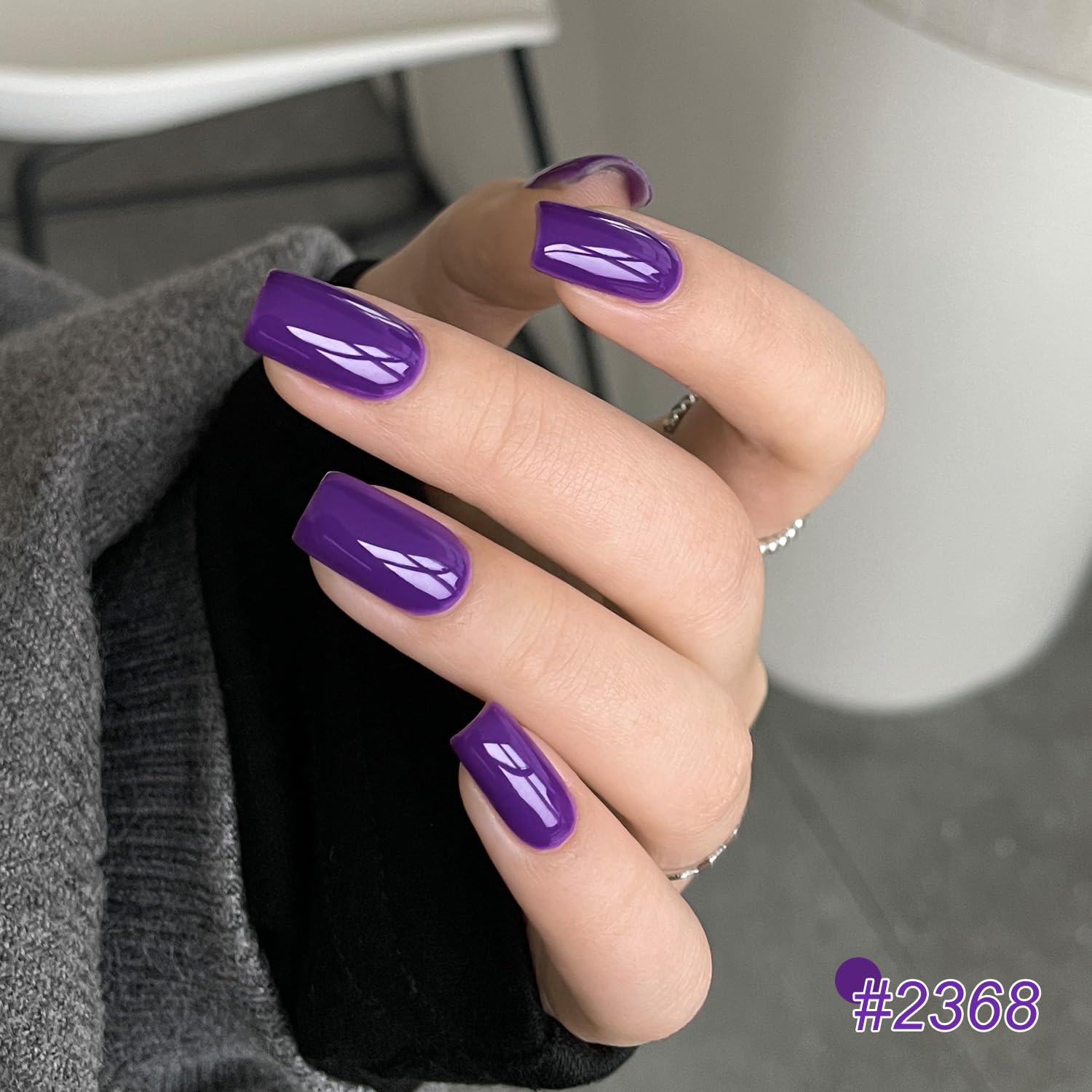 GAOY Purple Gel Nail Polish Set – 6 Glitter Colors, UV Light Cure, DIY Nail Art at Home