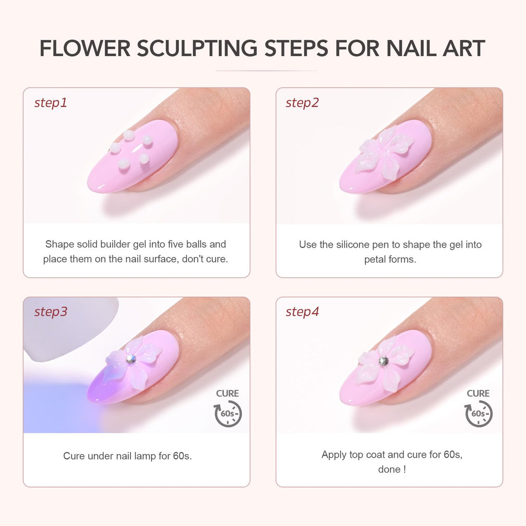 GAOY 60g Solid Builder Gel for Nails — Non-Sticky 3D Nail Art & Extensions