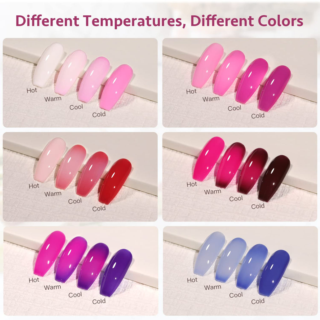 GAOY Color Changing Gel Nail Polish Set – Mood-Changing 6-Color UV Cure
