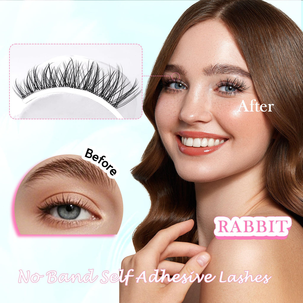 GAQQI Self-Adhesive Eyelashes Clusters 10-16mm | No Band Press-On Lashes