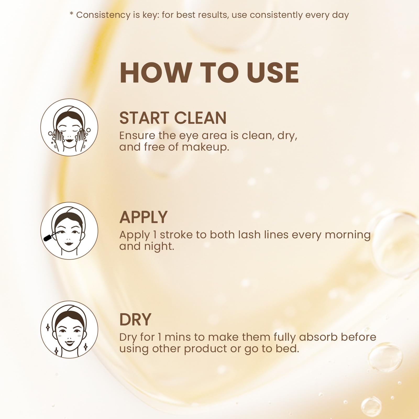 GAQQI Lash Serum for Eyelash Growth – Longer, Fuller Lashes, Prostaglandin-Free, Vegan & Cruelty-Free (6ml)