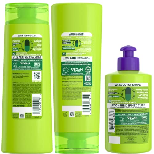 Garnier Fructis Curl Nourish: Sulfate-Free Shampoo, Conditioner & Air Dry Butter Cream Set