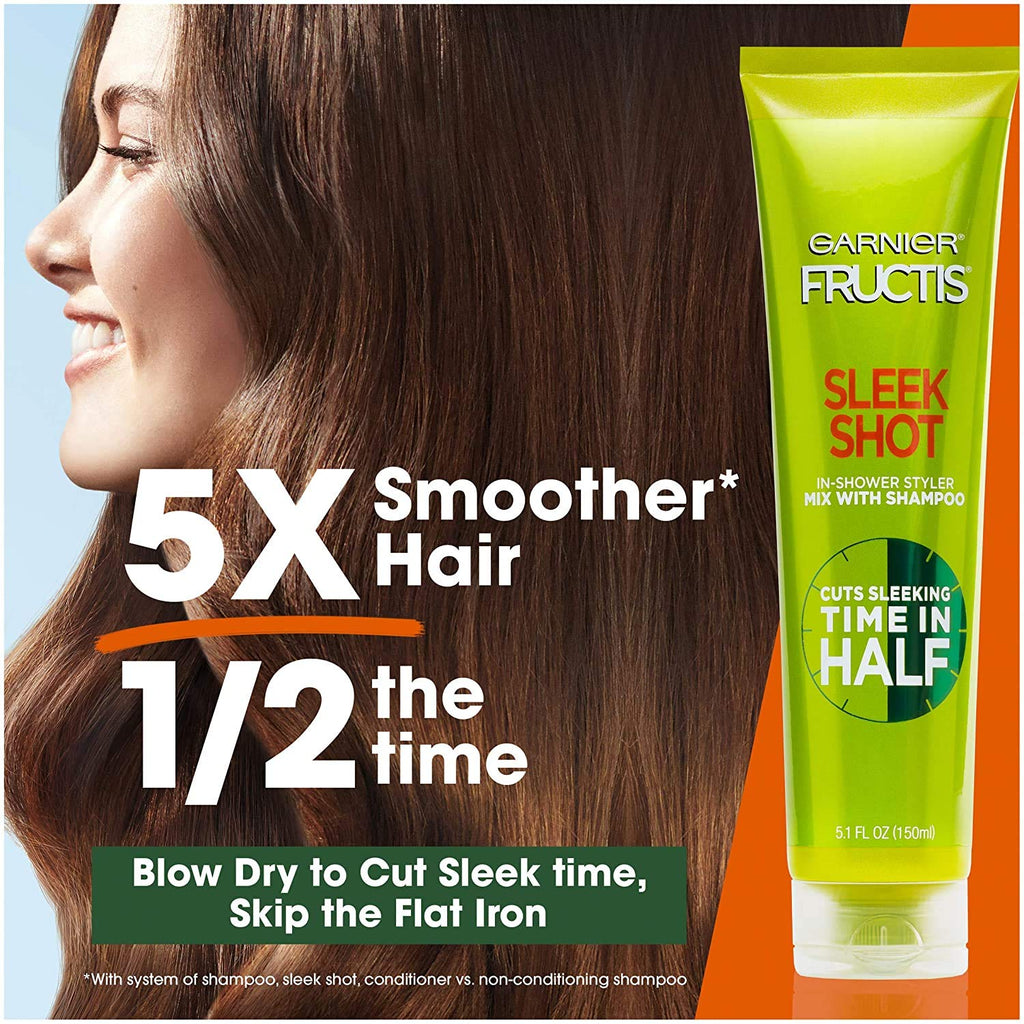 Garnier Fructis Sleek Shot In-Shower Styler, 5.1 oz – Fast In-Shower Sleek & Frizz Control