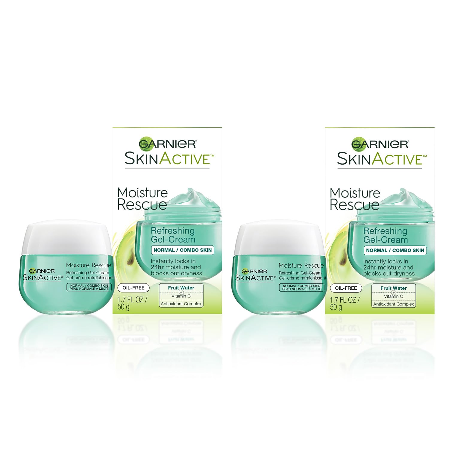 Garnier Moisture Rescue Refreshing Gel-Cream – Oil-Free Hydration, 2-Pack