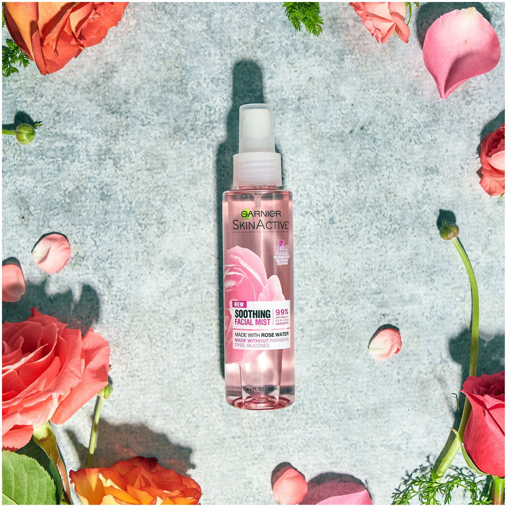 Garnier SkinActive Rose Water Facial Mist Spray – Hydration & Refresh, 4.4 oz