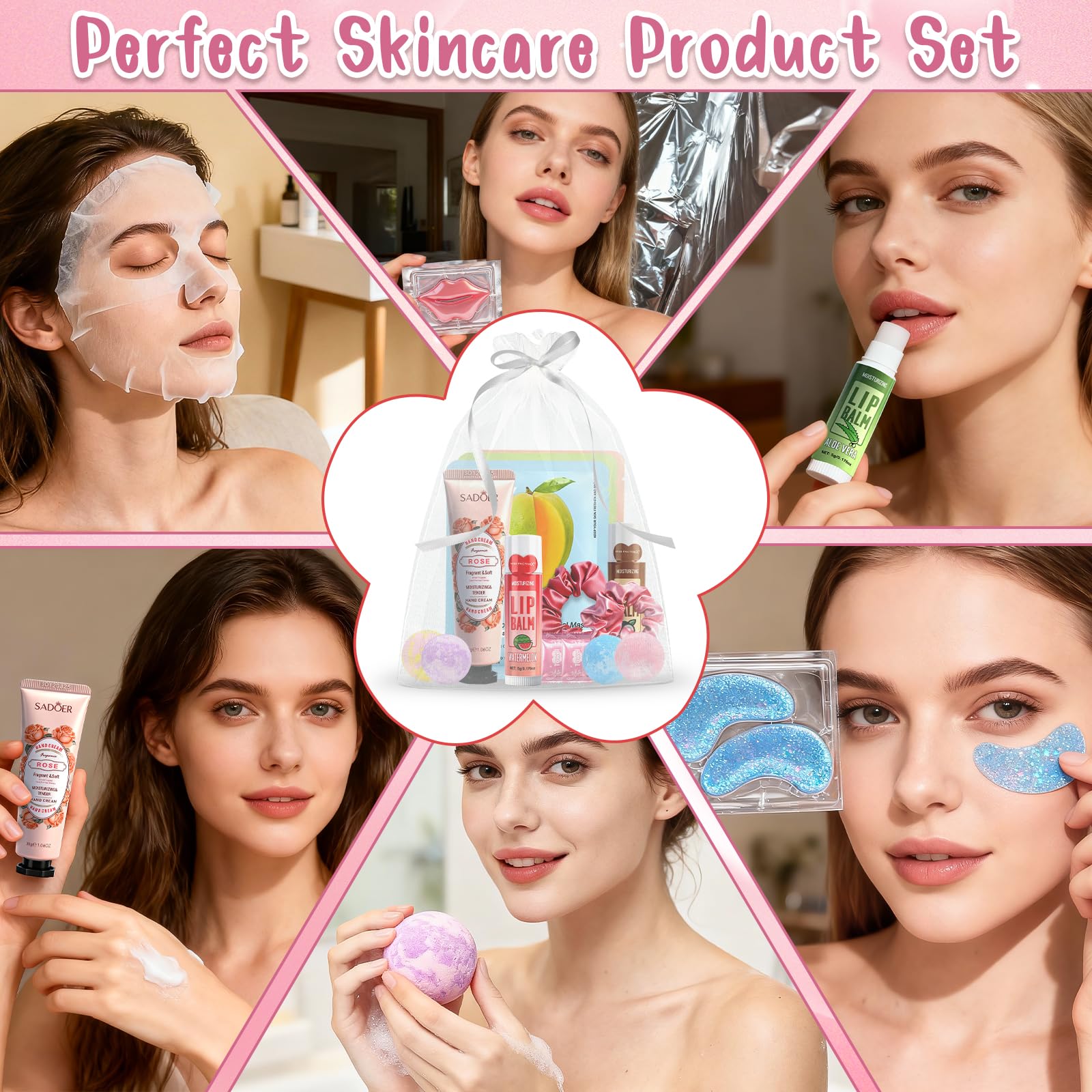 GARPGONA 108 PCS Spa Party Kit for Sleepovers – Facial Masks, Lip Balms & Hand Creams