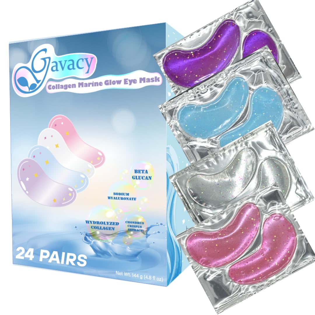 Gavacy Glitter Marine Under Eye Patches – 24 Pairs in 4 Ocean-Themed Shades