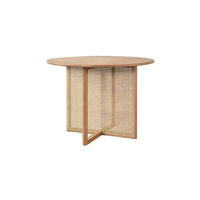 Bruce Rattan Dining Table, Light Oak, Round