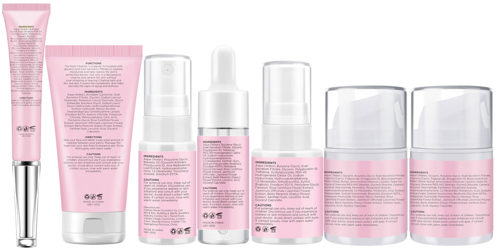 GEBEATY 7-Pc Snail Mucin Skincare Gift Set - Hydrating & Soothing