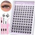 Geeneiya Clear Band Lash Clusters Kit – Wispy 10–16mm CC Curl, DIY Lash Extensions